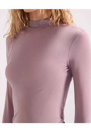 Camiseta Mesh Cuello Alto Para Mujer Camel Seven Seven