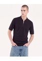 Polo Tricot Cierre Frontal  Para Hombre Negro Seven Seven de Seven Seven