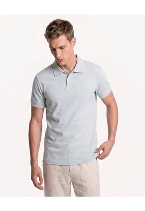 Polo Cuello Sport Piqué Para Hombre Gris Seven Seven