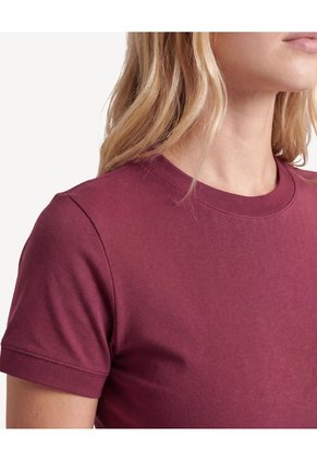 Camiseta Básica Tejido  Para Mujer Vino Seven Seven