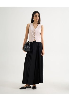 Chaleco Escote En V  Para Mujer Beige Seven Seven