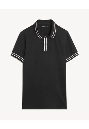 Polo Para Hombre Cuello Tejido Sin Bolsillo Color Negro Marca Seven Seven #45110929