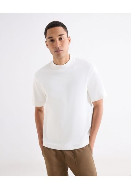 Camiseta Oversize De Tejido Suave  Para Hombre Marfil Seven Seven