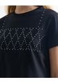 Camiseta Con Pedrería Brillante  Para Mujer Negro Seven Seven de Seven Seven