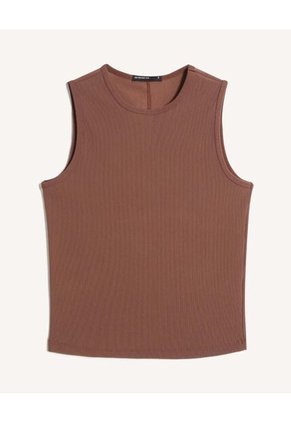 Camiseta  Para Mujer Manga Sisa Cuello Redondo Color Café Marca Seven Seven #28096562