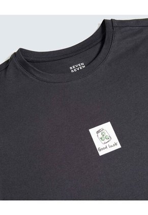 Camiseta Estampada Good Luck  Para Mujer Negro Seven Seven