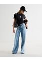 Camiseta Estampada Good Luck  Para Mujer Negro Seven Seven de Seven Seven