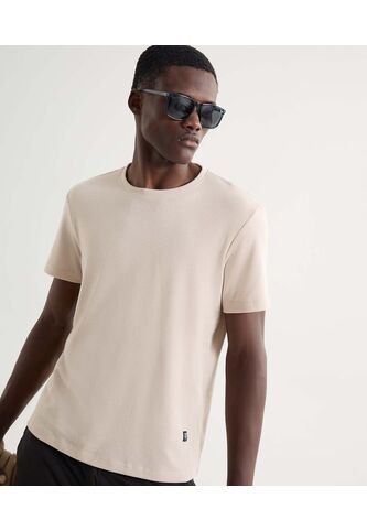 Camiseta Para Hombre Manga Corta Cuello Redondo Color Beige Marca Seven Seven #45092709 Seven Seven