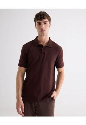 Polo Para Hombre Cuello Tejido Sin Bolsillo Color Vino Marca Seven Seven #45110936