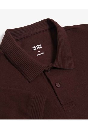 Polo Para Hombre Cuello Tejido Sin Bolsillo Color Vino Marca Seven Seven #45110936