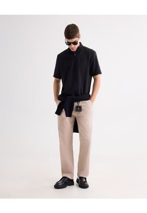 Polo Para Hombre Cuello Mao Sin Bolsillo Color Negro Marca Seven Seven #45110913