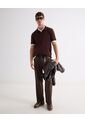 Polo Para Hombre Cuello Tejido Sin Bolsillo Color Vino Marca Seven Seven #45110936 de Seven Seven