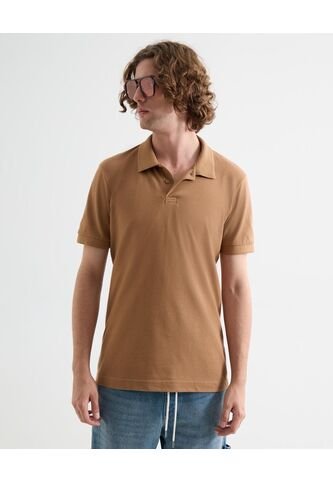 Polo Para Hombre Cuello Tejido Sin Bolsillo Color Café Marca Seven Seven #45110861 Seven Seven