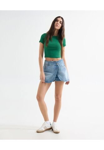 Falda Para Mujer Corto Color Azul Marca Seven Seven #28140920 Seven Seven