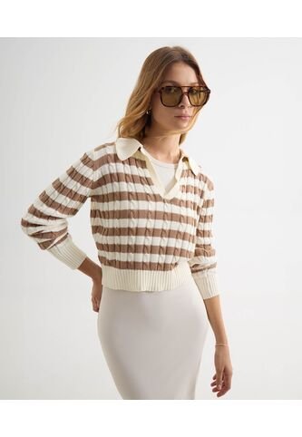 Saco Para Mujer Cuello Camisero Color Café Marca Seven Seven #28330671 Seven Seven