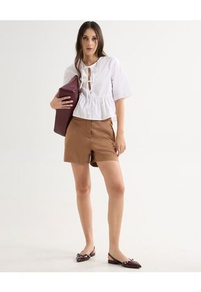 Blusa Para Mujer Manga Corta Color Crudo Marca Seven Seven #28124043