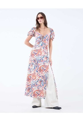 Vestido Para Mujer Manga Corta Color Terracota Marca Seven Seven #28171335