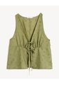 Blusa Lace Up En Ojalillo 3D  Para Mujer Verde Seven Seven de Seven Seven