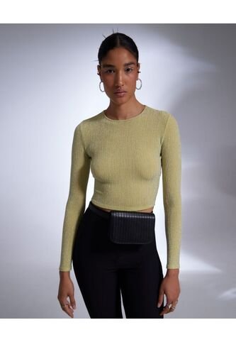 Camiseta Para Mujer Manga Larga Color Amarillo  Marca Seven Seven #28095210 Seven Seven