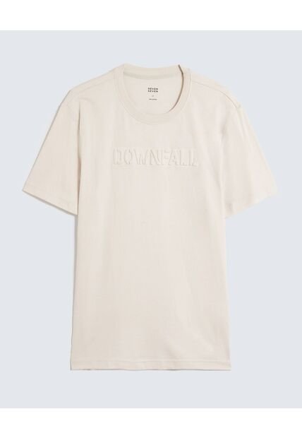 Camiseta Para Hombre Manga Corta Cuello Redondo Color Marfil Marca Seven Seven #45092665