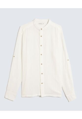 Camisa Para Hombre Manga Larga Sin Bolsillo Cuello Neru Color Marfil Marca Seven Seven #45012138 Seven Seven