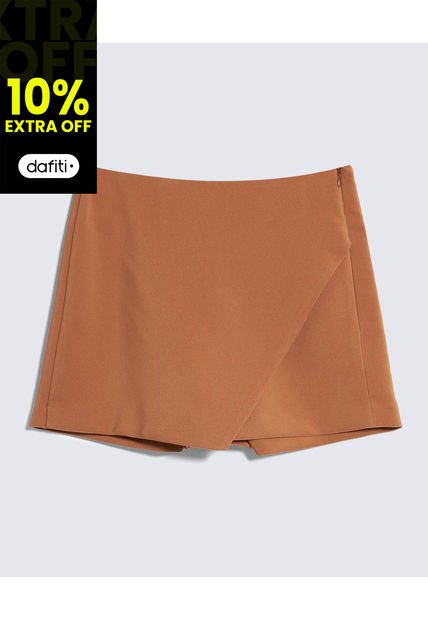 Short Para Mujer Multiusos Plano Color Camel Marca Seven Seven #28191082