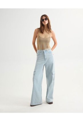 Camiseta Para Mujer Manga Sisa Color Dorado Marca Seven Seven #28096003