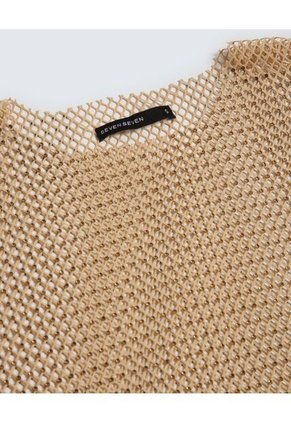 Camiseta Para Mujer Manga Sisa Color Dorado Marca Seven Seven #28096003