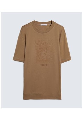 Camiseta Para Hombre Manga Corta Color Camel Marca Seven Seven #45092644