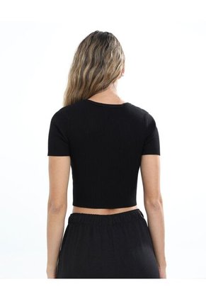 Camiseta Para Mujer Manga Corta Color Negro Marca Seven Seven #28095504