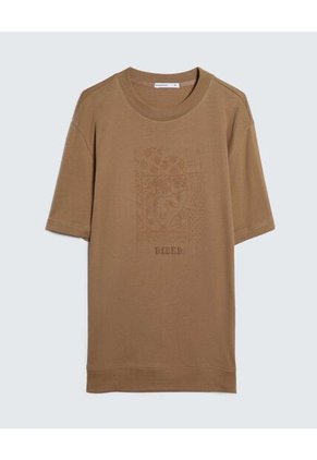 Camiseta Para Hombre Manga Corta Color Camel Marca Seven Seven #45092644