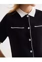 Camisa Bicolor Con Botones  Para Mujer Negro Seven Seven de Seven Seven