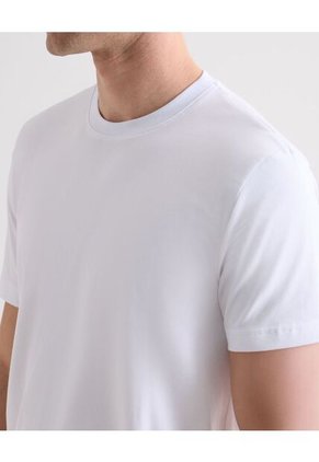 Camiseta Básica Cuello Redondo  Para Hombre Blanco Seven Seven