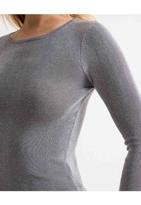 Camiseta Para Mujer Manga Larga Cuello Redondo Color Gris Marca Seven Seven #28096328