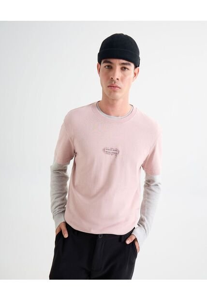 Camiseta Para Hombre Manga Corta Cuello Redondo Color Rosa Marca Seven Seven #45092658