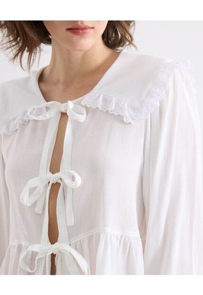 Blusa Para Mujer Manga Larga Color Crudo Marca Seven Seven #28124107