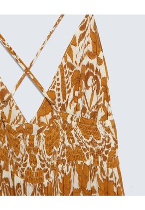 Vestido Para Mujer Manga Sisa Color Mostaza Marca Seven Seven #28171356