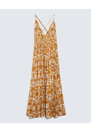 Vestido Para Mujer Manga Sisa Color Mostaza Marca Seven Seven #28171356