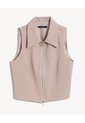 Chaleco Con Cierre Frontal  Para Mujer Taupe Seven Seven de Seven Seven