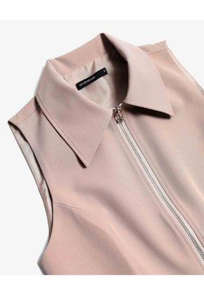 Chaleco Con Cierre Frontal  Para Mujer Taupe Seven Seven