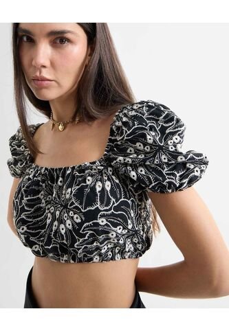 Blusa Para Mujer Manga Corta Color Negro Marca Seven Seven #28124033 Seven Seven