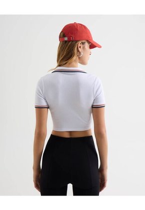 Camiseta Corta Tipo Polo  Para Mujer Marfil Seven Seven