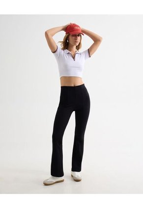 Camiseta Corta Tipo Polo  Para Mujer Marfil Seven Seven
