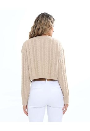 Saco Para Mujer Cuello Redondo Color Beige Marca Seven Seven #28330650