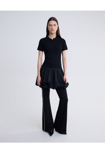 Pantalón Tipo Flare  Para Mujer Negro Seven Seven