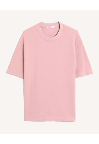 Camiseta Tejida Texturizada Oversize  Para Hombre Rosa Seven Seven Seven Seven