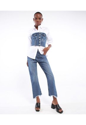 Jean Para Mujer Straight Color Azul  Marca Seven Seven #28160751