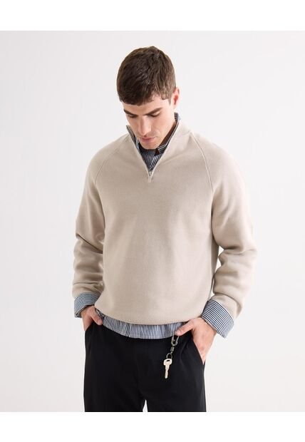 Saco Para Hombre Cuello Alto O Cuello Tortuga Color Beige Marca Seven Seven #45330252