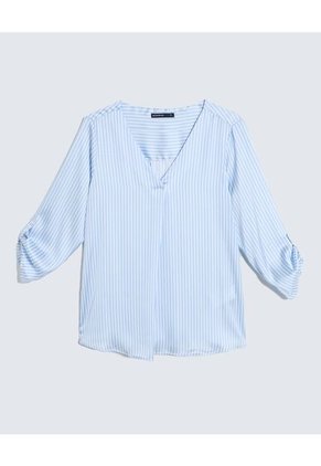 Blusa Para Mujer Manga 3/4 Color Azul Claro Marca Seven Seven #28123989