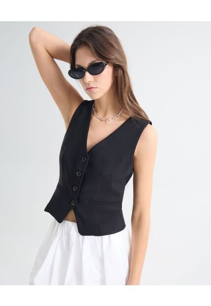 Chaleco Para Mujer  Color Negro Marca Seven Seven #28250130